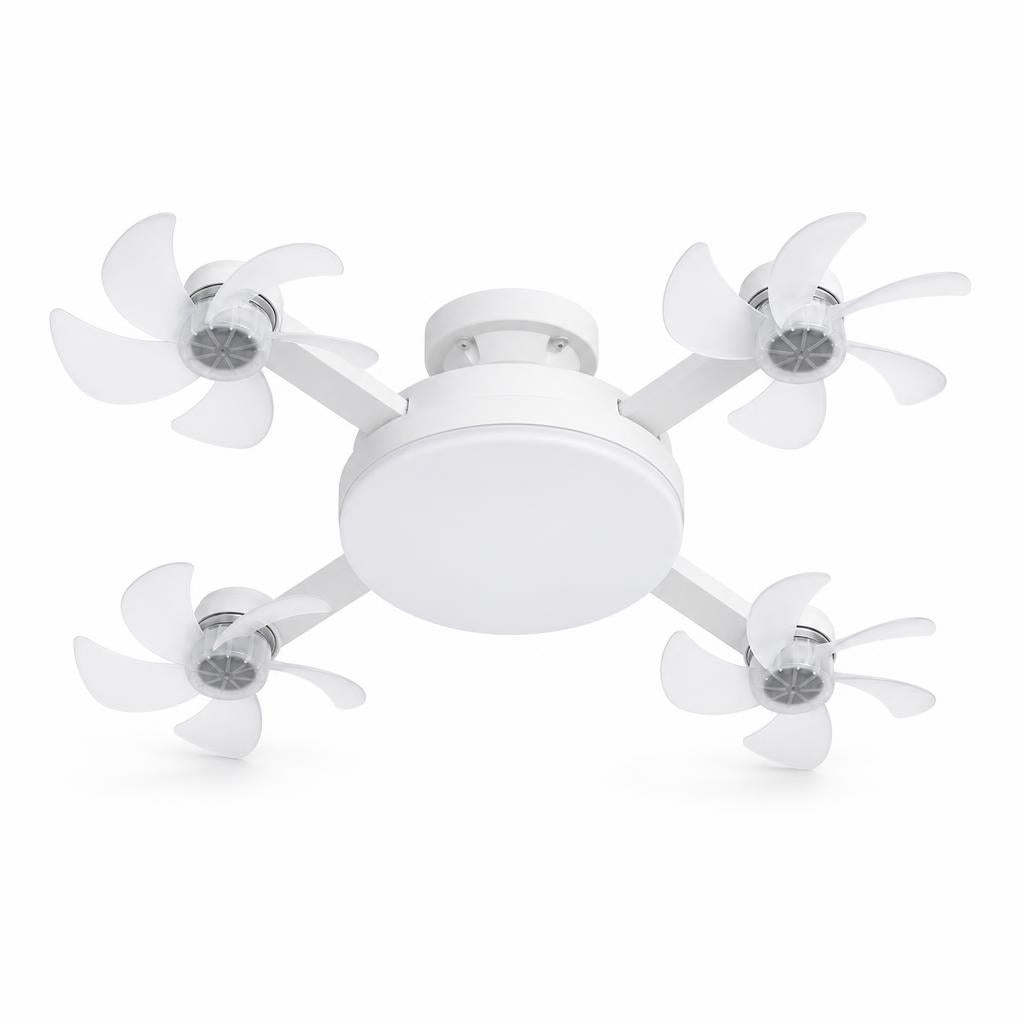AeroLight foldable ceiling fan light, side profile view